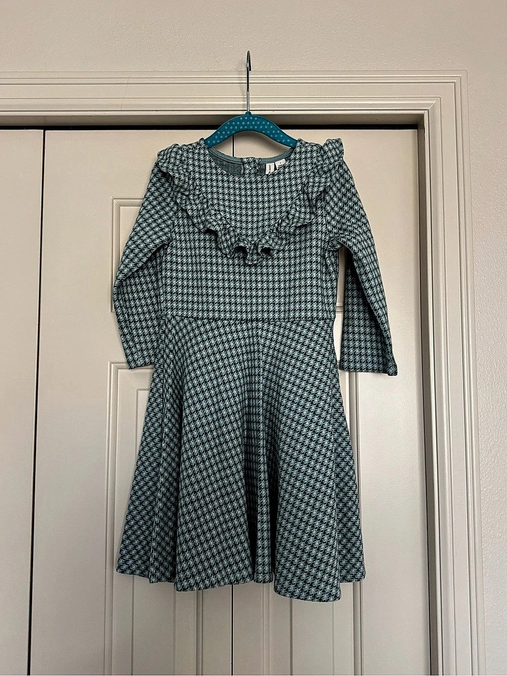 Janie and Jack Girls Houndstooth Ruffle Dress Size 7